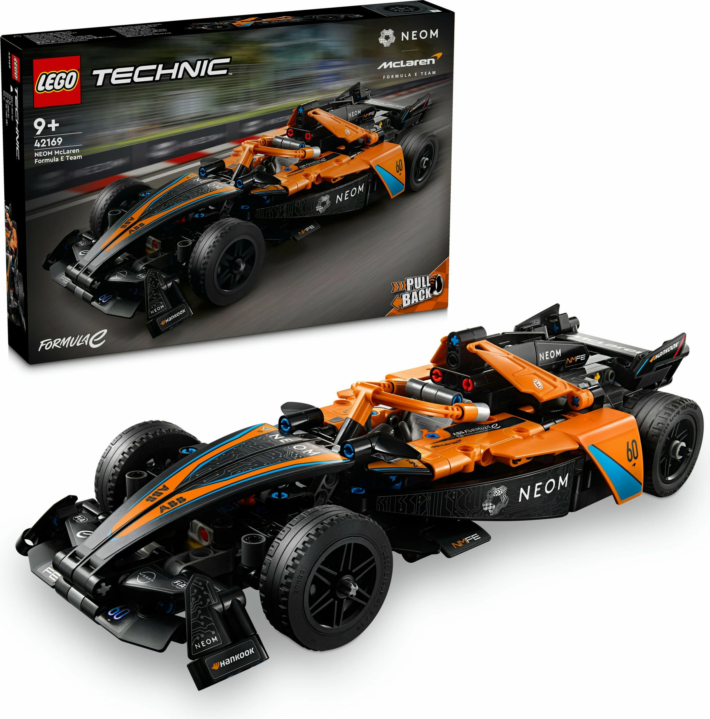 Set za gradnjo NEOM McLaren Formula E 42169, 452 kosov, pull-back, večbarven