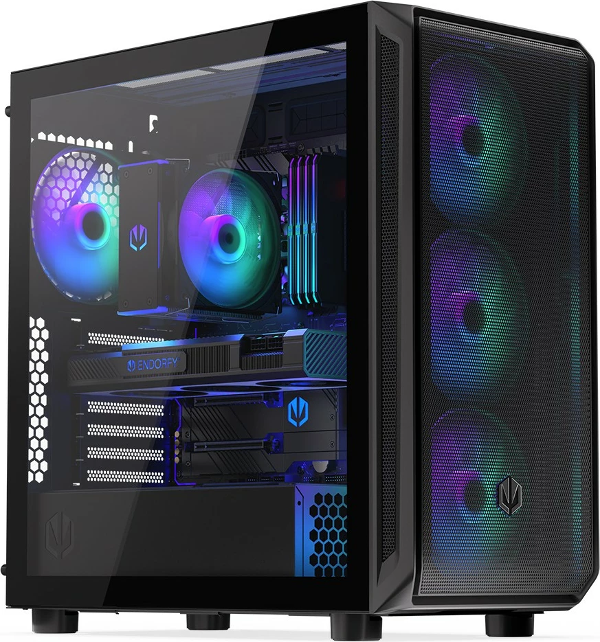 Midi tower ohišje Endorfy Arx 700 ARGB EY2A013, tempered glass, 4x ARGB ventilatorji, črno