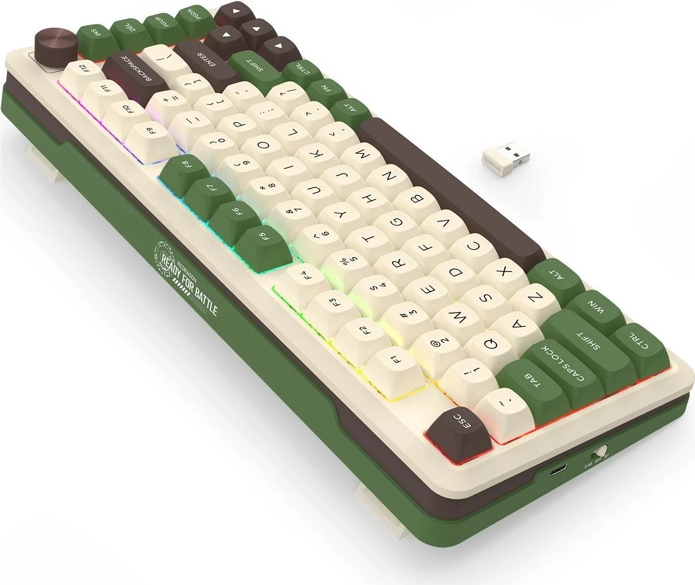 Mehanska brezžična igralna tipkovnica RGB Cyrus Redragon K681CGC-RGB-PRO, zelena