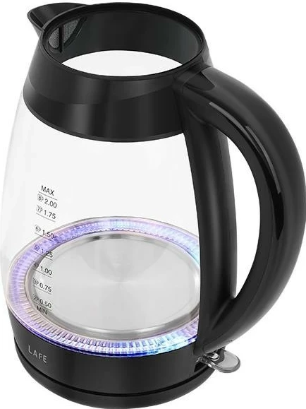 Električni čajnik 2 L, 2200 W, steklo, črn — Lafe Essential XL LAFCZA47573
