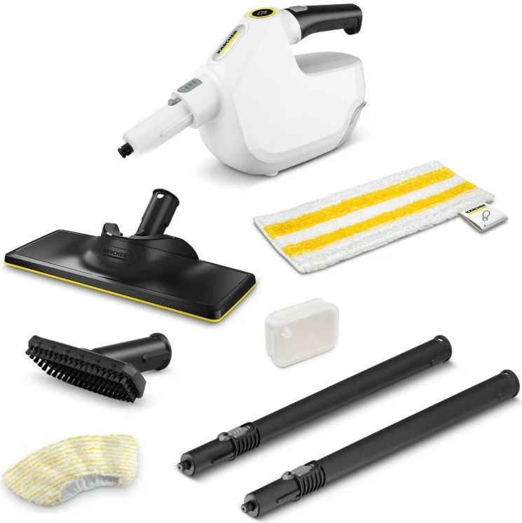 Parni čistilec Karcher SC1 Multi & Up, 1300 W, 200 ml, bel, s kompleti nastavkov