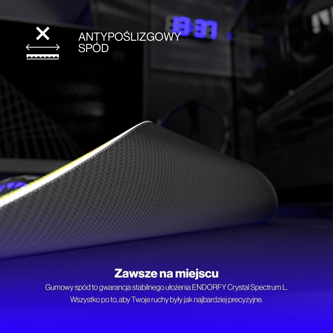 Mauspad Crystal Spectrum L Endorfy, za igralce, mešana barva