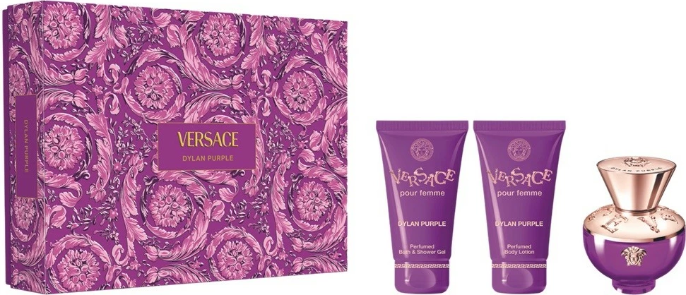Set parfumske vode za ženske Dylan Purple Pour Femme Versace 3-delni, 3 x 50 ml