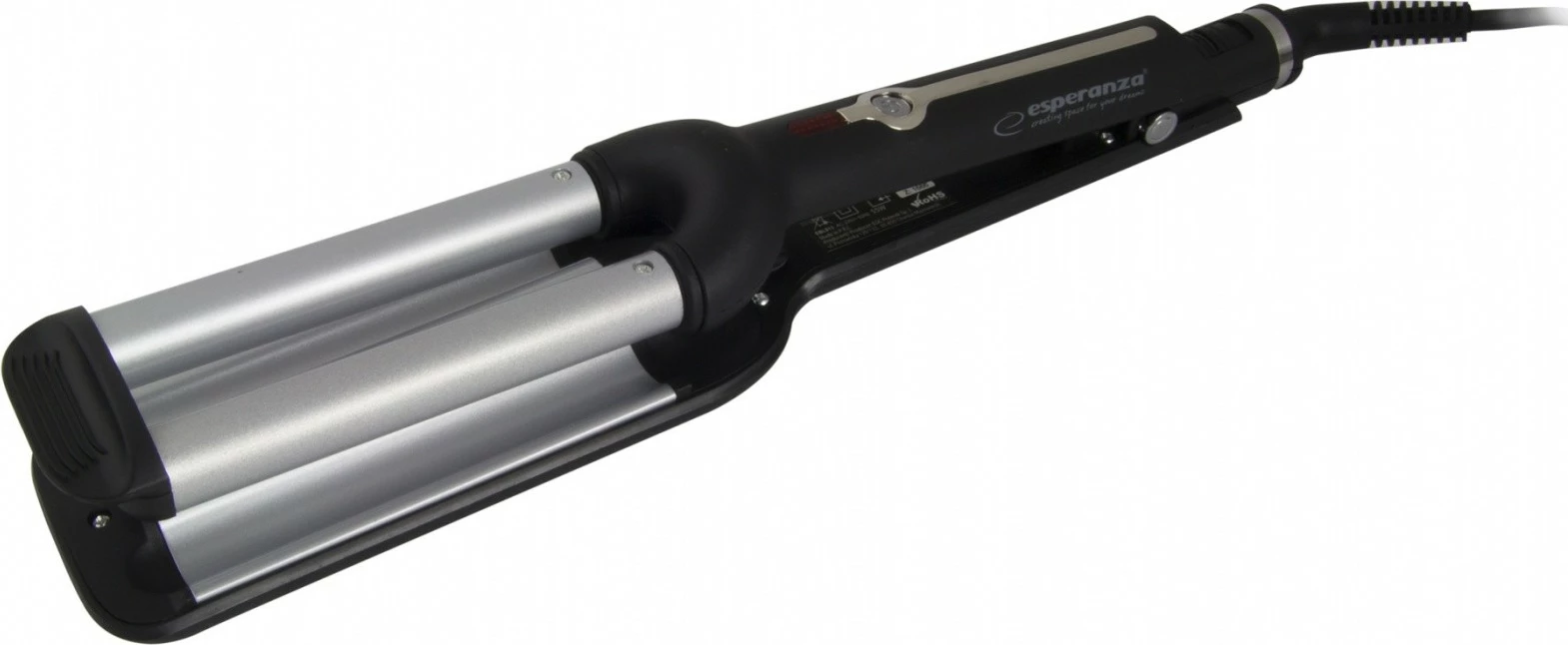 Keramični likalnik za kodre in ravnanje las Esperanza Isabella, črn