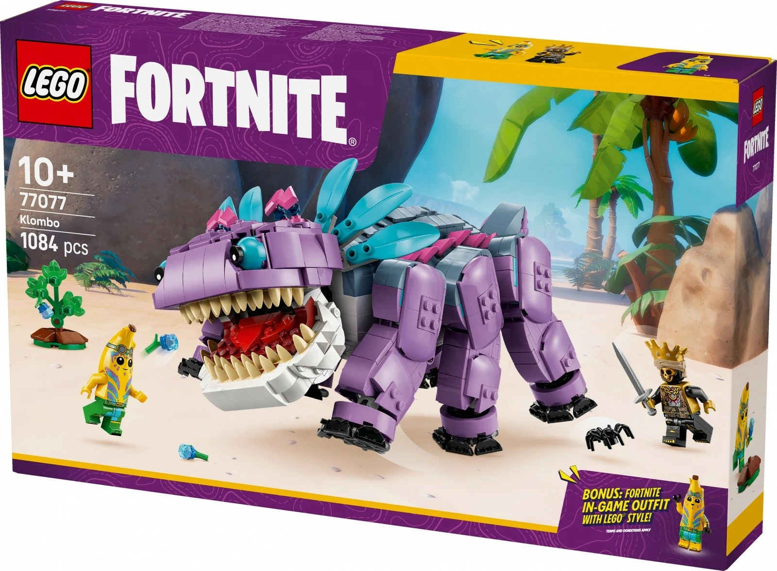 Set za sestavljanje LEGO Fortnite Klombo 77077, 1084 delov, za otroke 10+, vijoličen