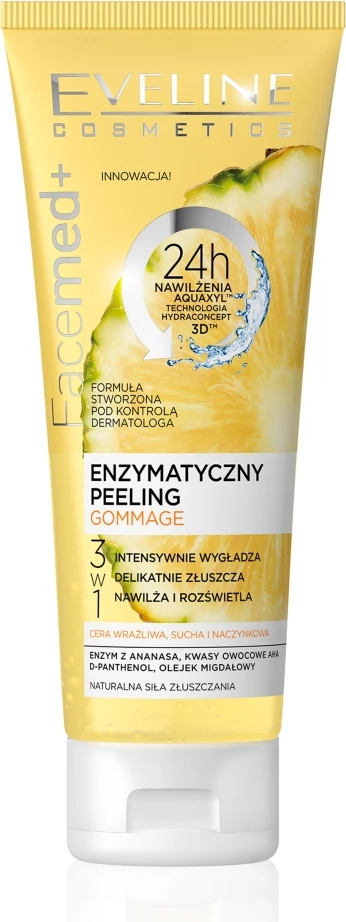 Enzimski piling za obraz Eveline Cosmetics Facemed+ 3v1 Gommage za ženske, 50 ml
