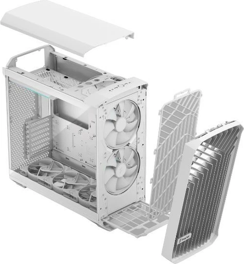 Ohišje Fractal Design Torrent White RGB TG Clear Tint, Midi Tower, kaljeno steklo, belo