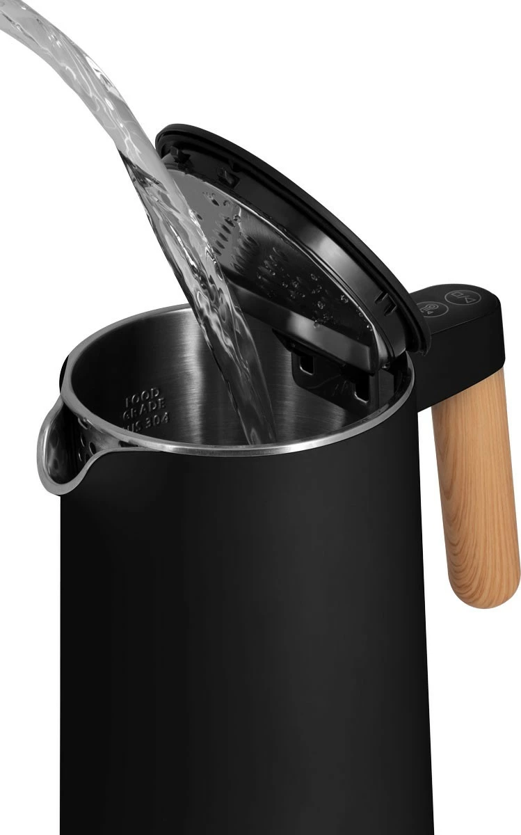 Električni ibrik Concept RK3301, 1,5 L, nastavljanje temperature, Cool Touch, črn