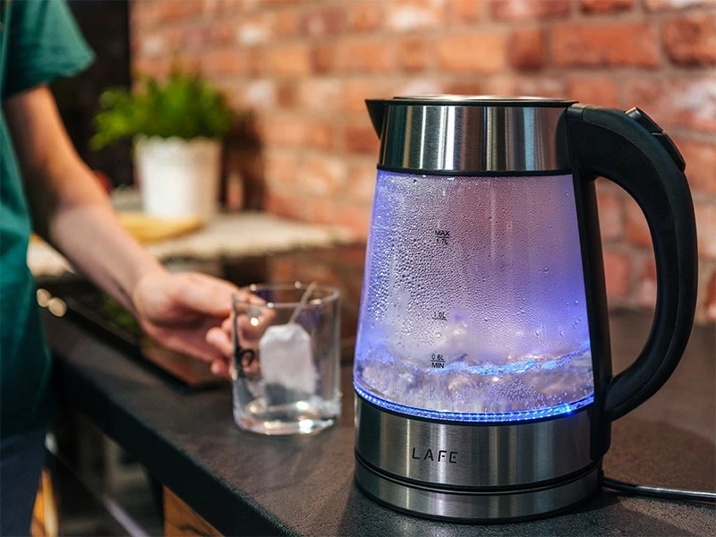 Električni čajnik Essential Glass, Lafe, 1,7 L, steklo, srebrn