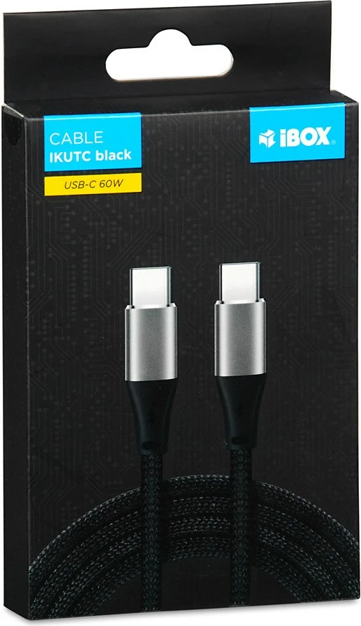 Kabel za polnjenje USB-C iBOX IKUTC, 60 W, 2 m, črn