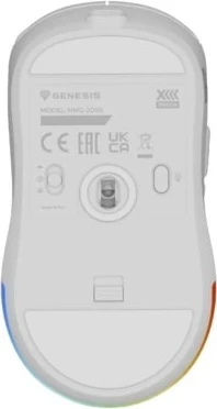 Brezžični igralni miš Zircon XIII, RGB, 26.000 DPI, 7 gumbov, bela - Genesis