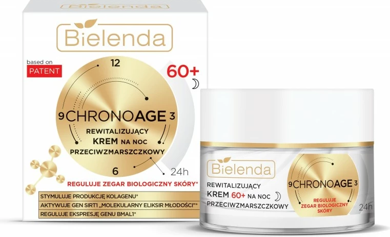 Nočni obnovitveni krem proti gubam za ženske Bielenda Chrono Age Revitalizing 60+, 50 ml