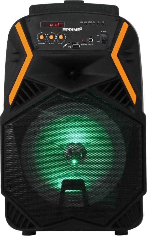 Prenosni zvočnik PRIME3 APS22 BLAZE z Bluetooth, karaoke, brezžični mikrofon, LED, črno/oranžen