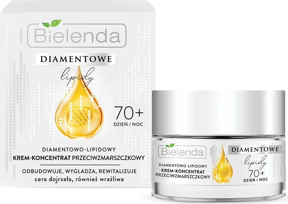Anti-gubam krema za obraz za ženske, Bielenda Diamond Lipids Diamond-Lipid Anti-Wrinkle Cream-Concentrate 70+, 50 ml