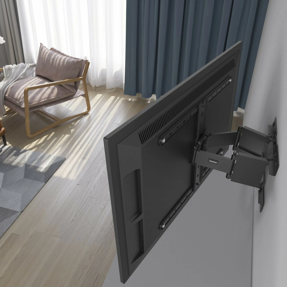 Stenski nosilec za TV Hama 220851, za LCD/LED 37-90" , do 50 kg, črn