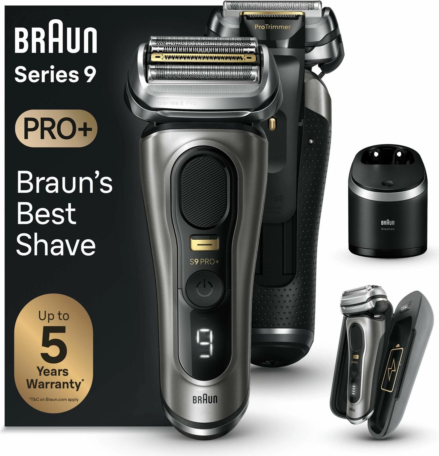 Brivnik Braun Series 9 Pro+ 9575cc, metalik, brez kabla