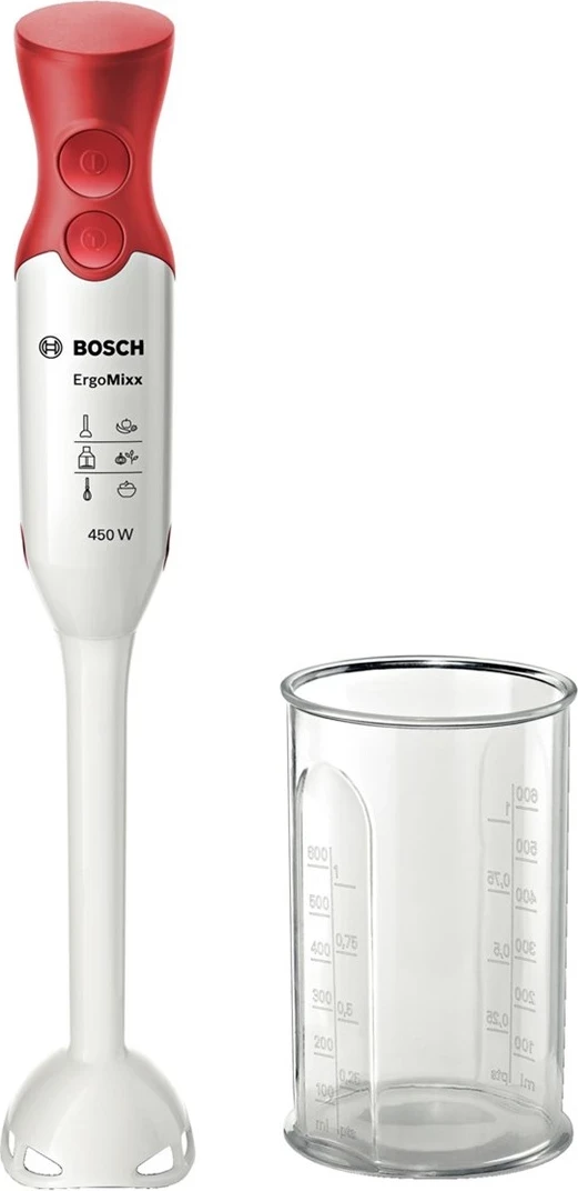 Rokni mešalnik, Bosch MSM64010, 450 W, bel/rdeč