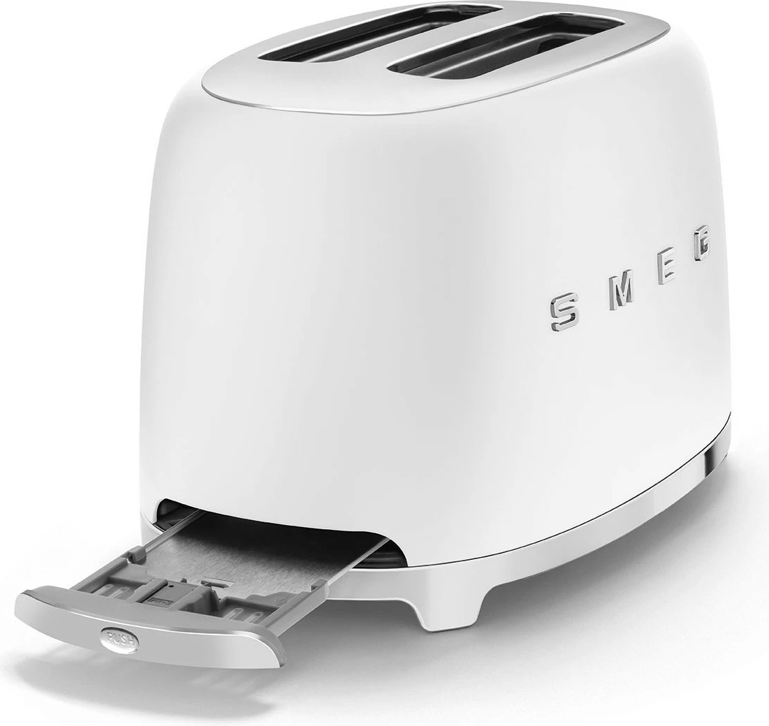 Toster SMEG TSF01WHMEU, 2 rezini, 950 W, mat bela
