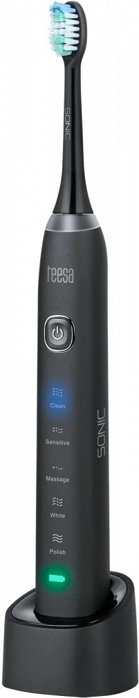 Sonična električna zobna ščetka TEESA TSA8015, črna, z 2 glavi in polnilcem