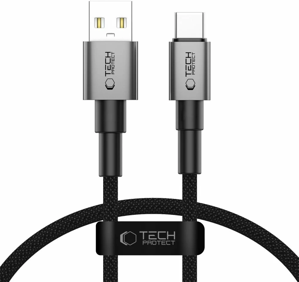 Kabel USB-A na USB-C, 50 cm, siv, Tech-Protect UltraBoost DNA