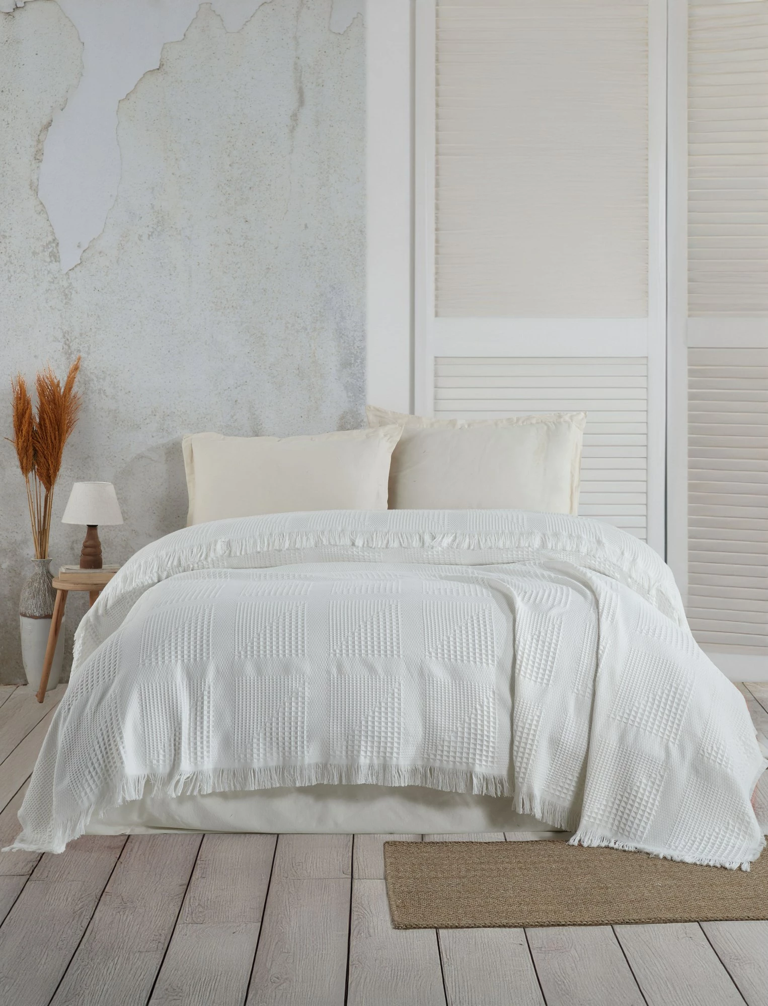 Odeja Double Pique, jacquard vzorec, krem, Sirius, 220 x 240 cm