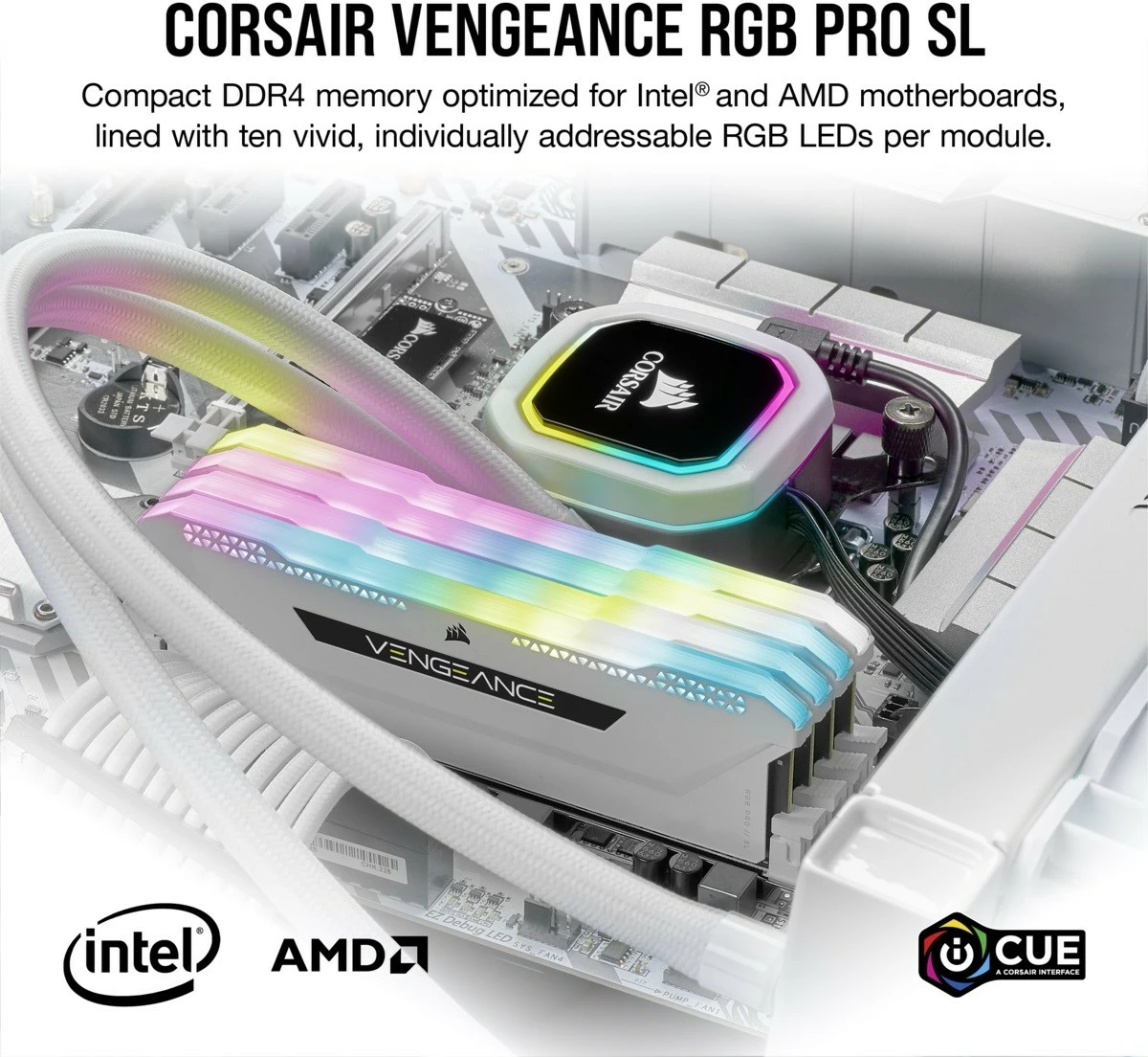 RAM pomnilnik Corsair Vengeance RGB PRO SL, 32GB (2x16GB), DDR4, 3200MHz, CL16, bel