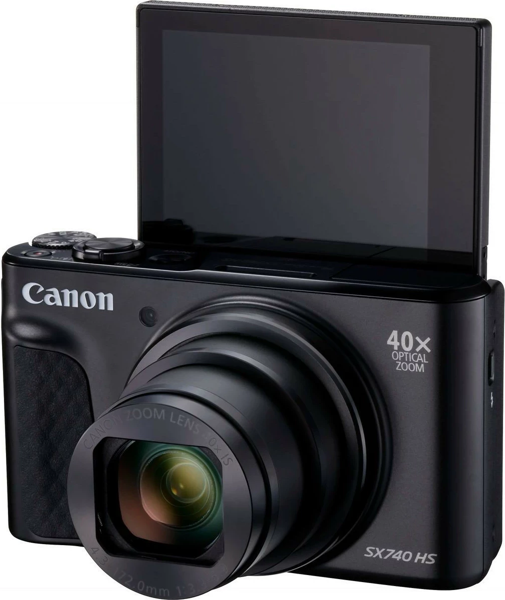 Kompaktni fotoaparat Canon PowerShot SX740 HS, 20,3 MP, 40x optični zoom, 4K, Wi‑Fi, črn