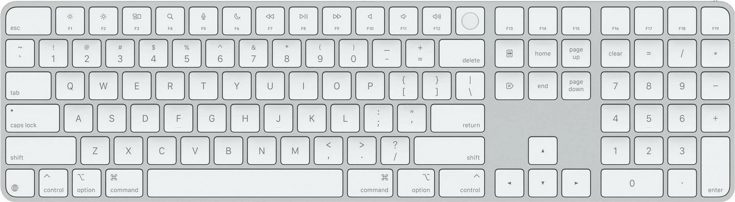 Bela tipkovnica z numerično enoto in Touch ID — Apple Magic Keyboard