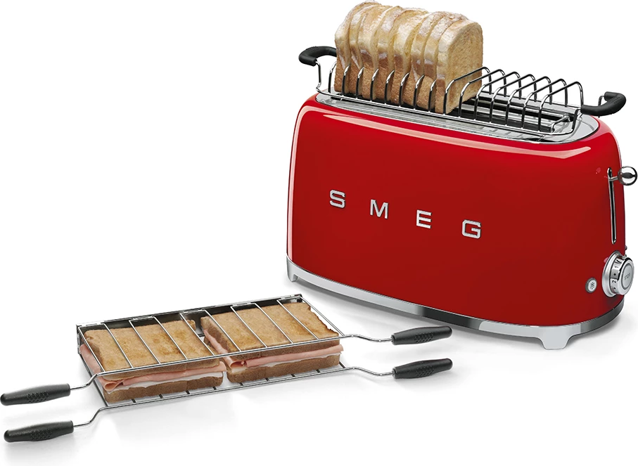 Retro toaster Smeg 50's Style, 2x4, 1500 W, rdeč