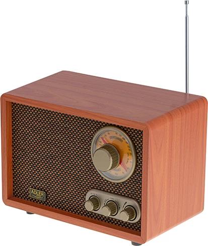 Retro radio Adler AD 1171, Bluetooth 5.0, AM/FM, zvočnik 3.0" 1 W RMS, barva lesa