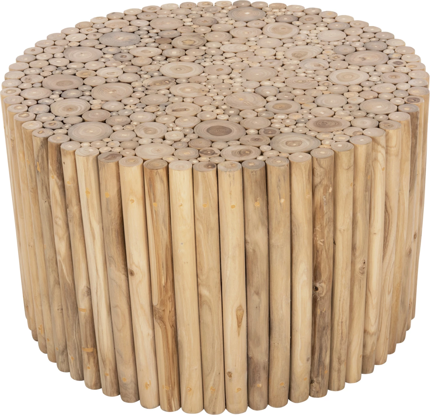 Okrogla klubska miza COOTER FH9863 iz vej TEAK - NARAVNA Φ80x50Hcm