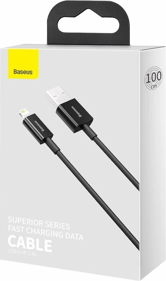 Kabel USB–Lightning, Baseus Superior CALYS-A01, 1 m, 2,4 A, črn