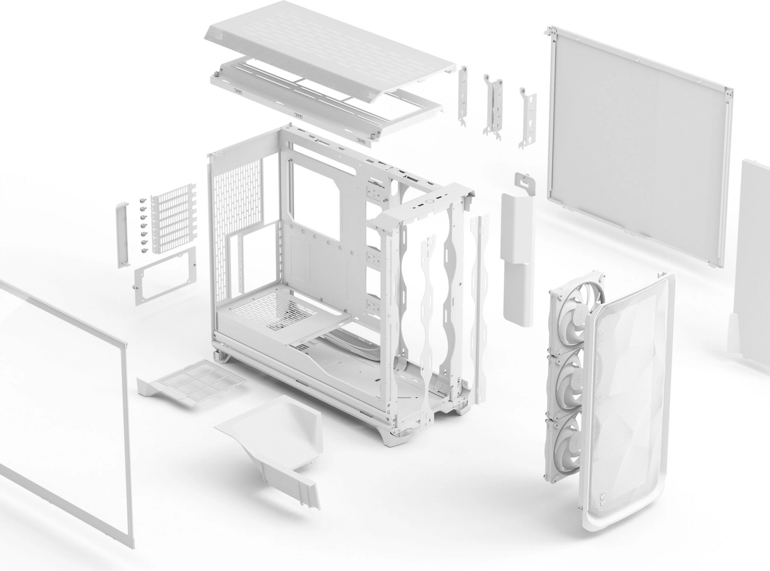 Računalniško ohišje midi tower, RGB, kaljeno steklo, belo - Fractal Design Meshify 3 XL