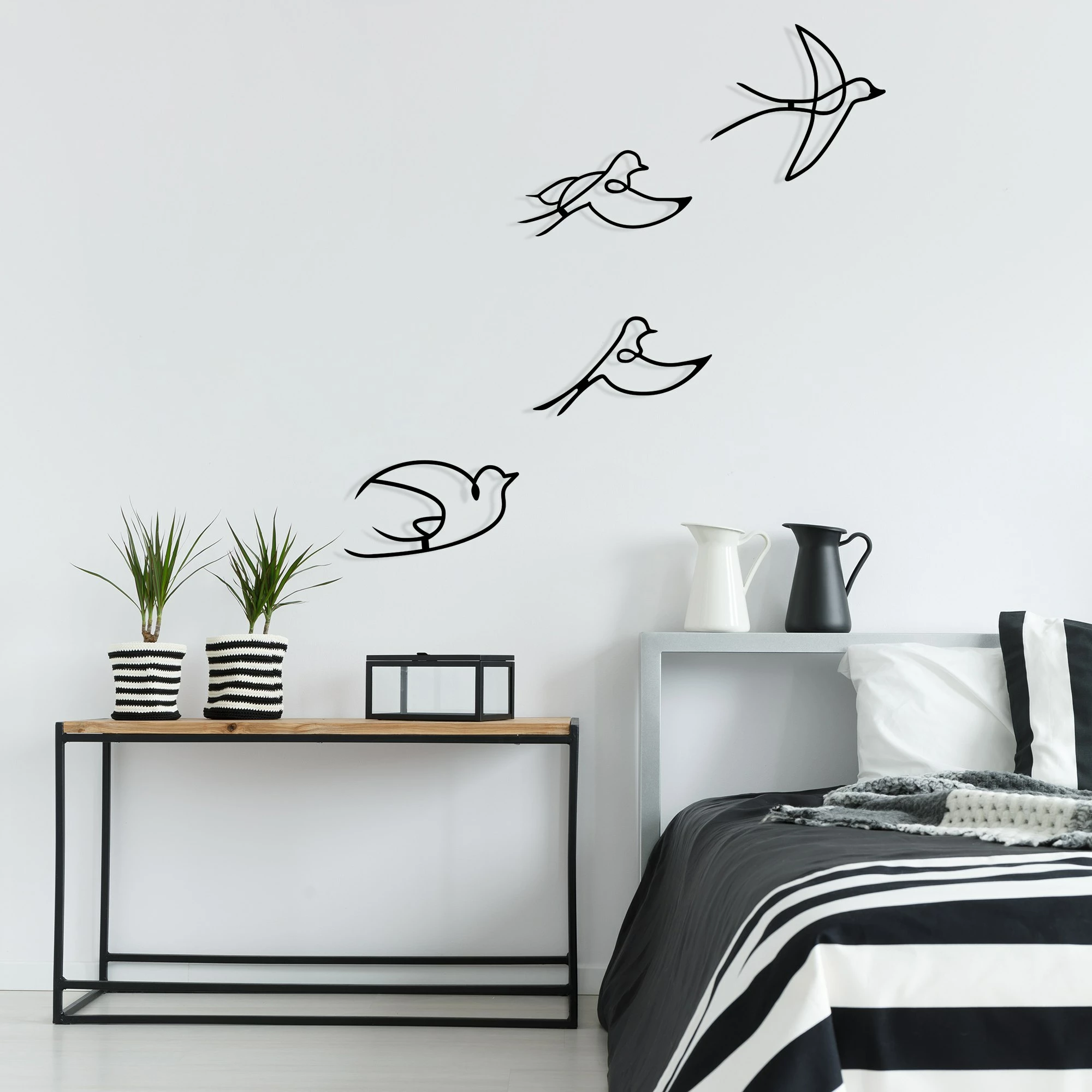 Metalni stenski dekorativni dodatek Wallity Hope, 4 kosa