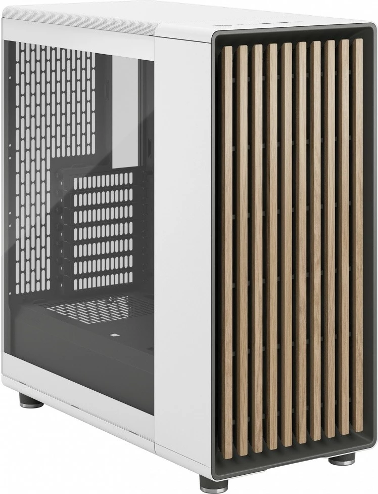 Računalniško ohišje Fractal Design North Chalk White TG Clear Tint, ATX, kaljeno steklo, belo