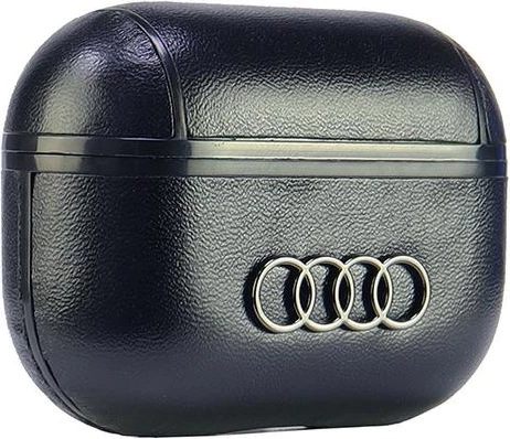 Ovitek iz umetnega usnja z velikim logotipom Audi za AirPods Pro 2, črn