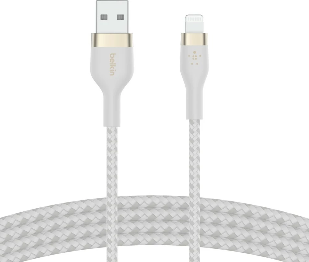 Kabel 2 m USB A na USB C/Lightning Belkin CAA010BT2MWH, bel