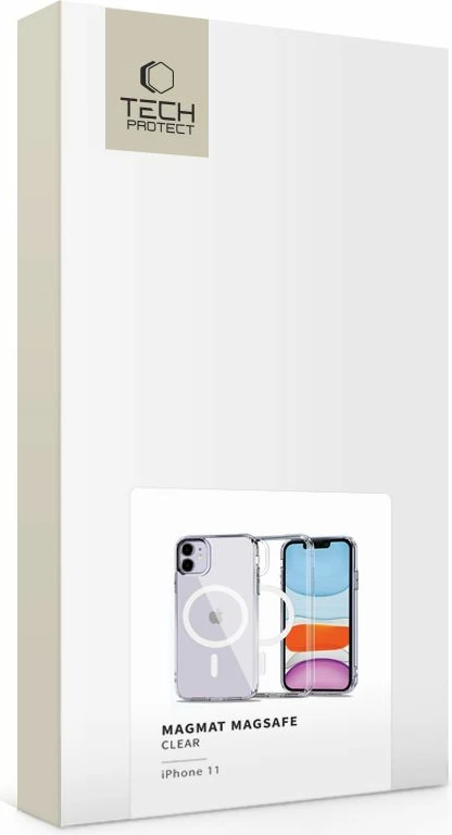 Prosojen ovitek za telefon MagMat MagSafe za iPhone 11, Tech‑Protect