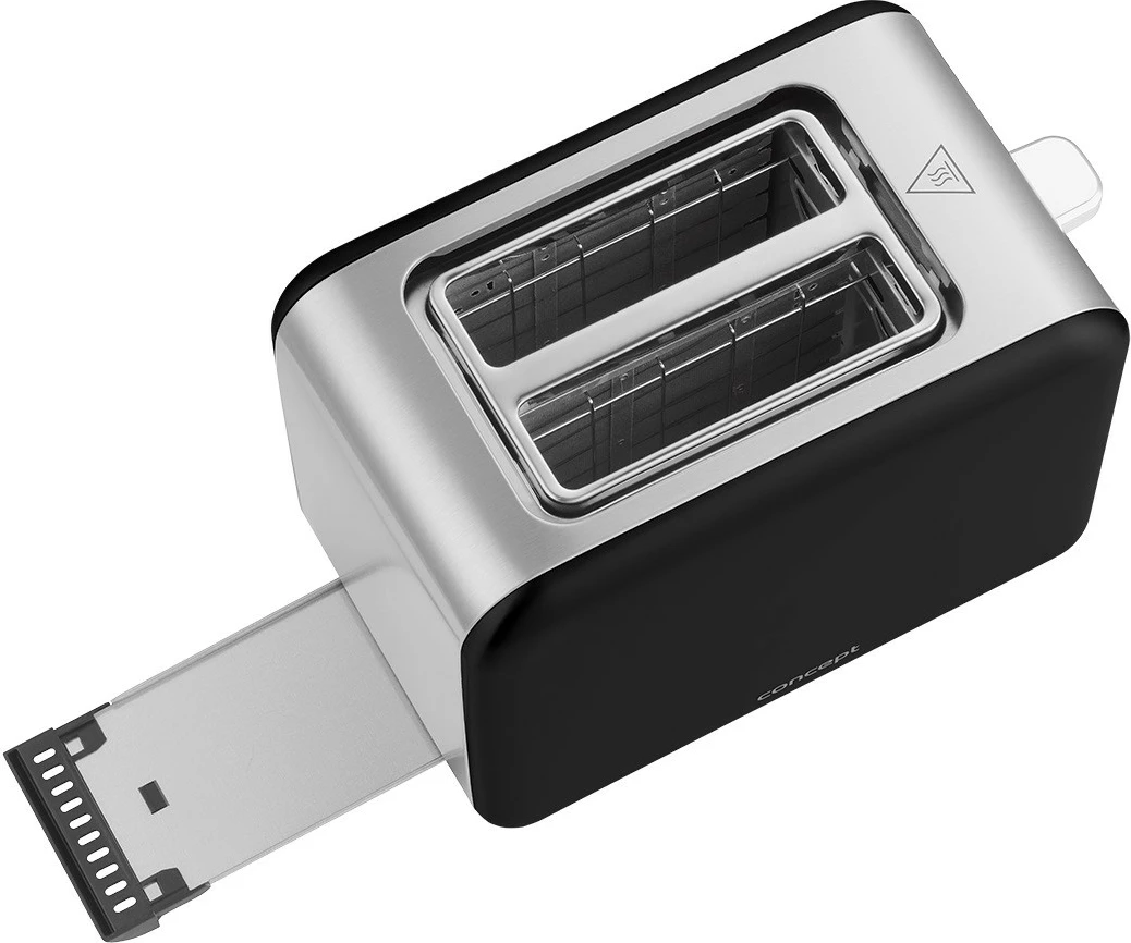 Toster z 2 režama, 950 W, inox/črn Concept TE2052