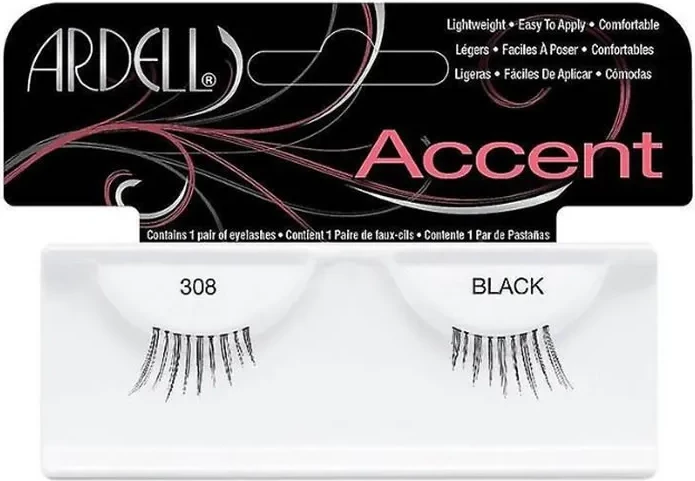 Umetne trepalnice Ardell Accent Lash 308, unisex, črne