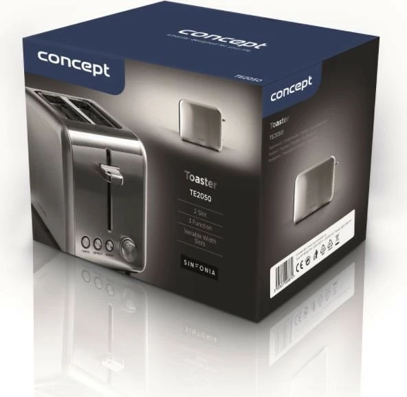 Tost za kruh Concept SINFONIA TE2050, 2 reže, nerjaveče jeklo