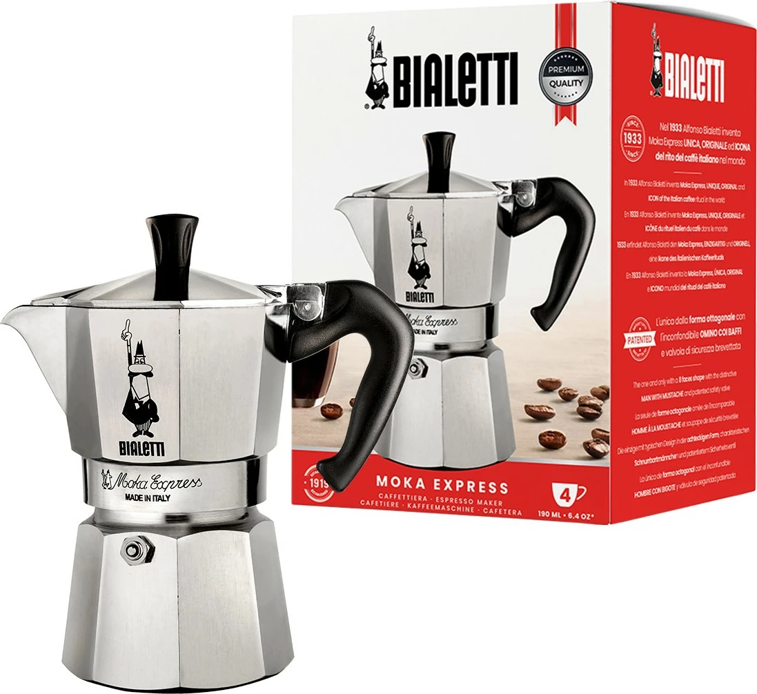 Kavni lonček Bialetti Moka Express 0,23 L, alumin, za 4 skodelice