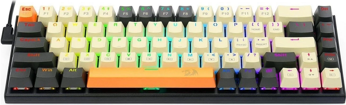 Mehanska tipkovnica Ryze Redragon K633CGO-RGB, 61 tipka, rjava