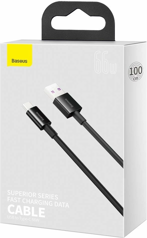 Polnilni in podatkovni kabel Baseus Superior CATYS-01, USB na USB-C, 1 m, 66 W, črn