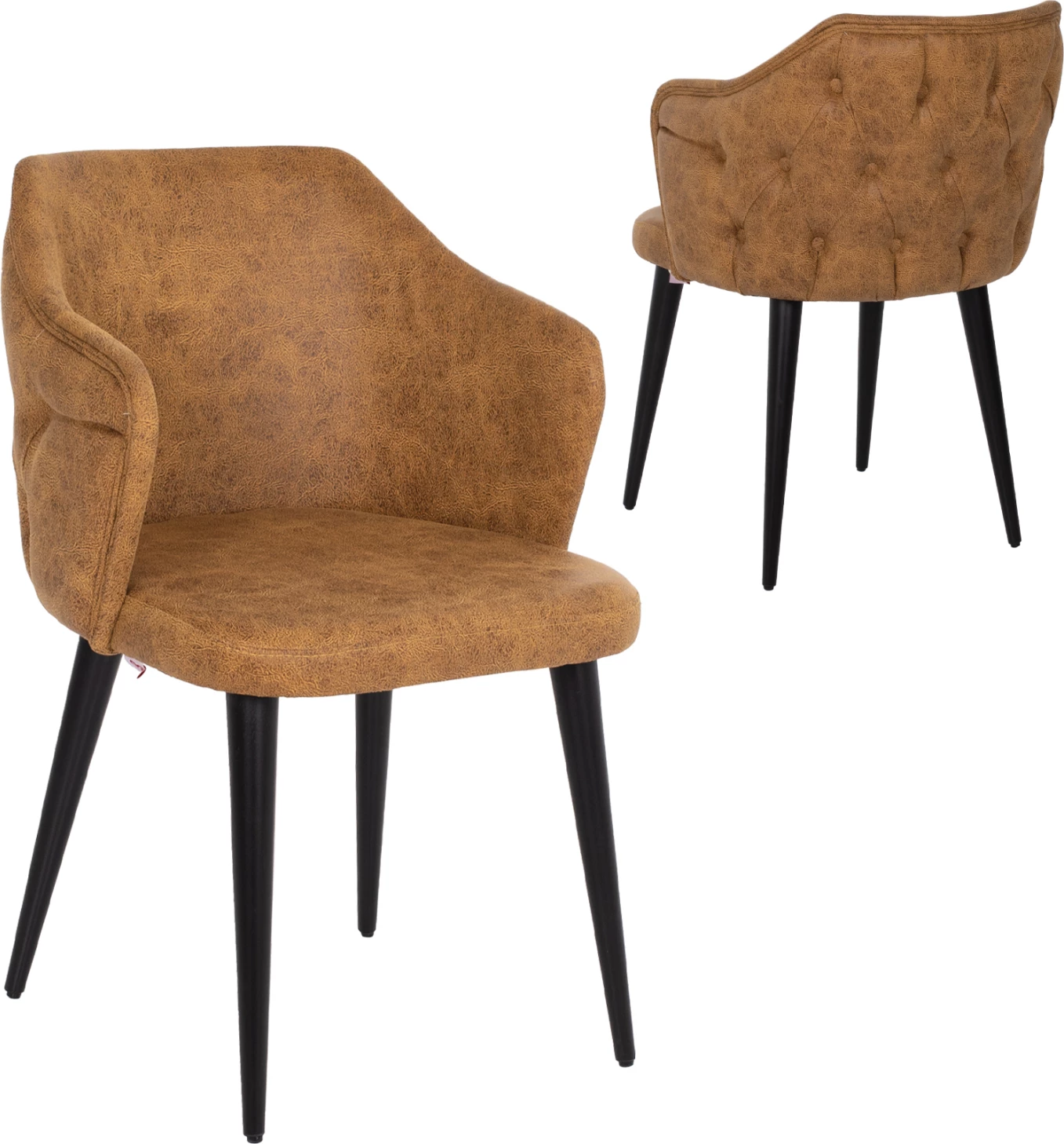 Profesionalni naslanjač Theresa FH9263.19 iz nubuk materiala v zlati barvi z lesenimi nogami 56x60x84Hcm, set 4 kosov