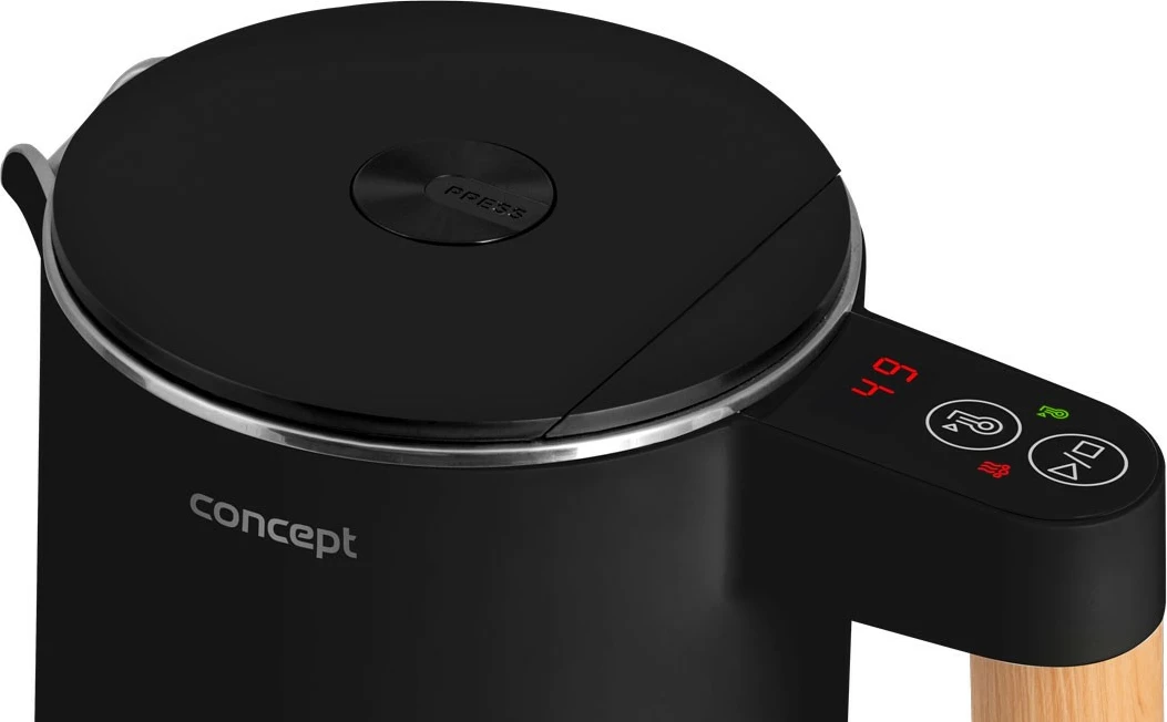 Električni ibrik Concept RK3301, 1,5 L, nastavljanje temperature, Cool Touch, črn