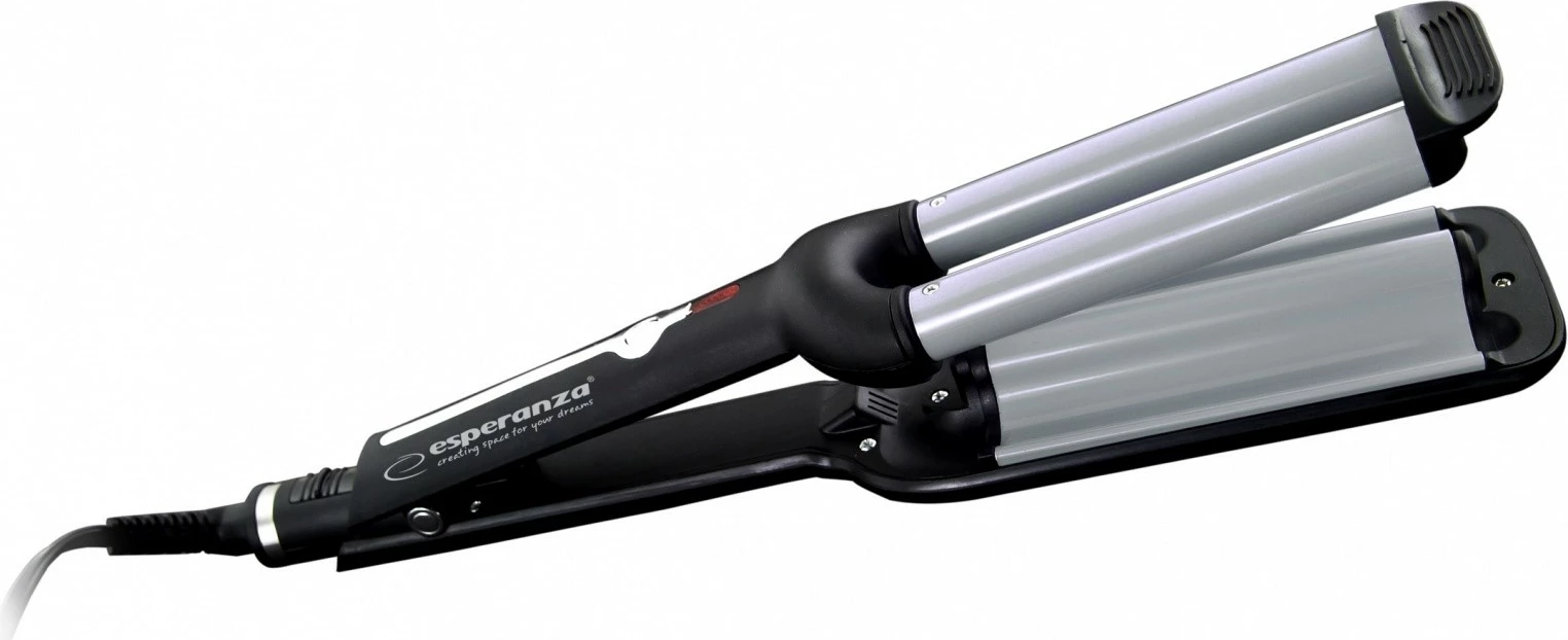 Keramični likalnik za kodre in ravnanje las Esperanza Isabella, črn