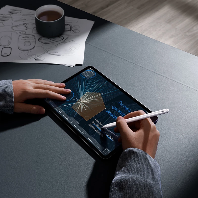 Pisalo z aktivno konico Smooth Writing 2 za iPad, zamenljiva konica, Baseus, belo