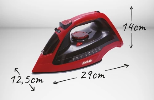 Parni likalnik Adler MS5031, 3000 W, keramična podloga, 400 ml, rdeče/črn