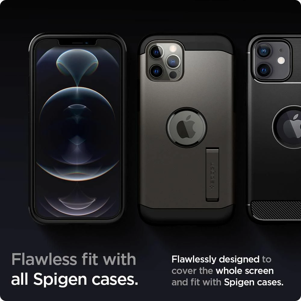 Zaščitno steklo Glas.tR EZ Fit za iPhone 12 / iPhone 12 Pro, Spigen, 2 kosa